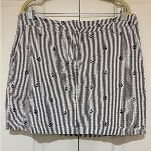 British Khaki Anchor Embroidered Mini Skirt